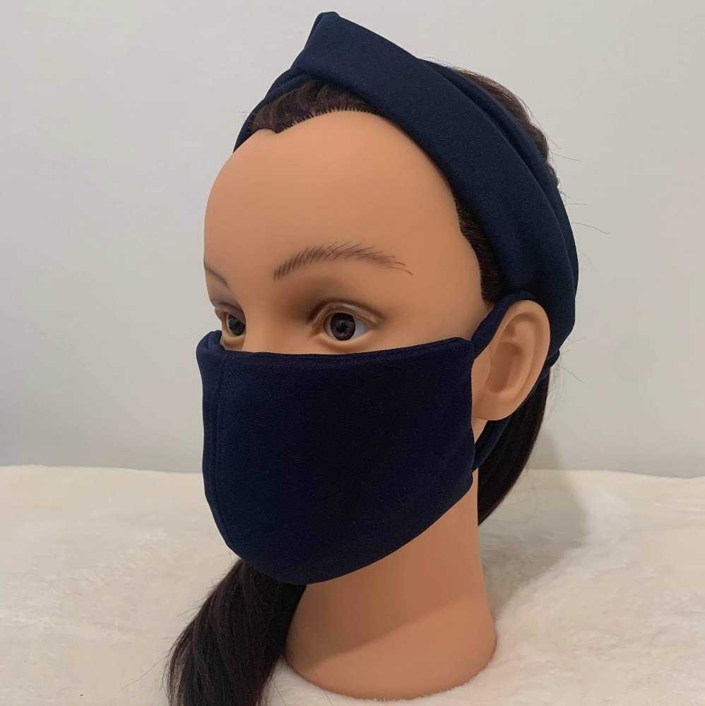 Boho Top Knot Headband and Facemask set
